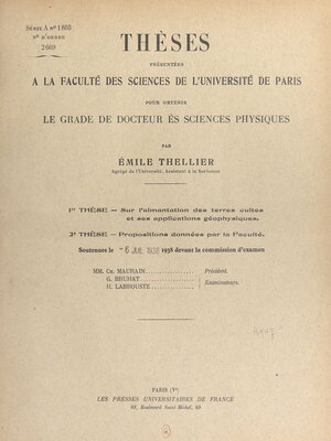 cover image of Sur l'aimantation des terres cuites et ses applications géophysiques